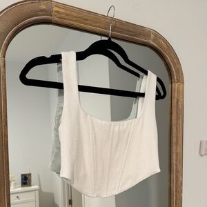White crop top corset